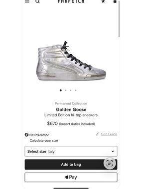 Golden Goose silver
Limited Edition hi-top sneakers